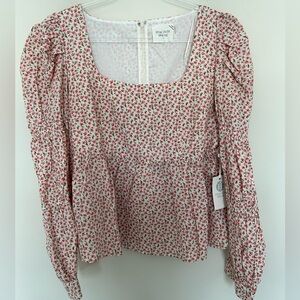 Tuckernuck NWT Hyacinth House Clemons Long Sleeve Blouse Pink Floral Size XL